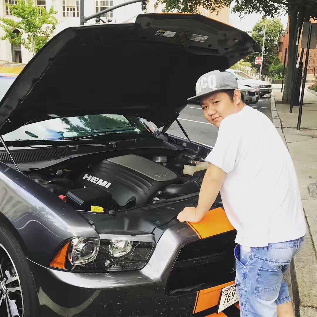 Man fixing car