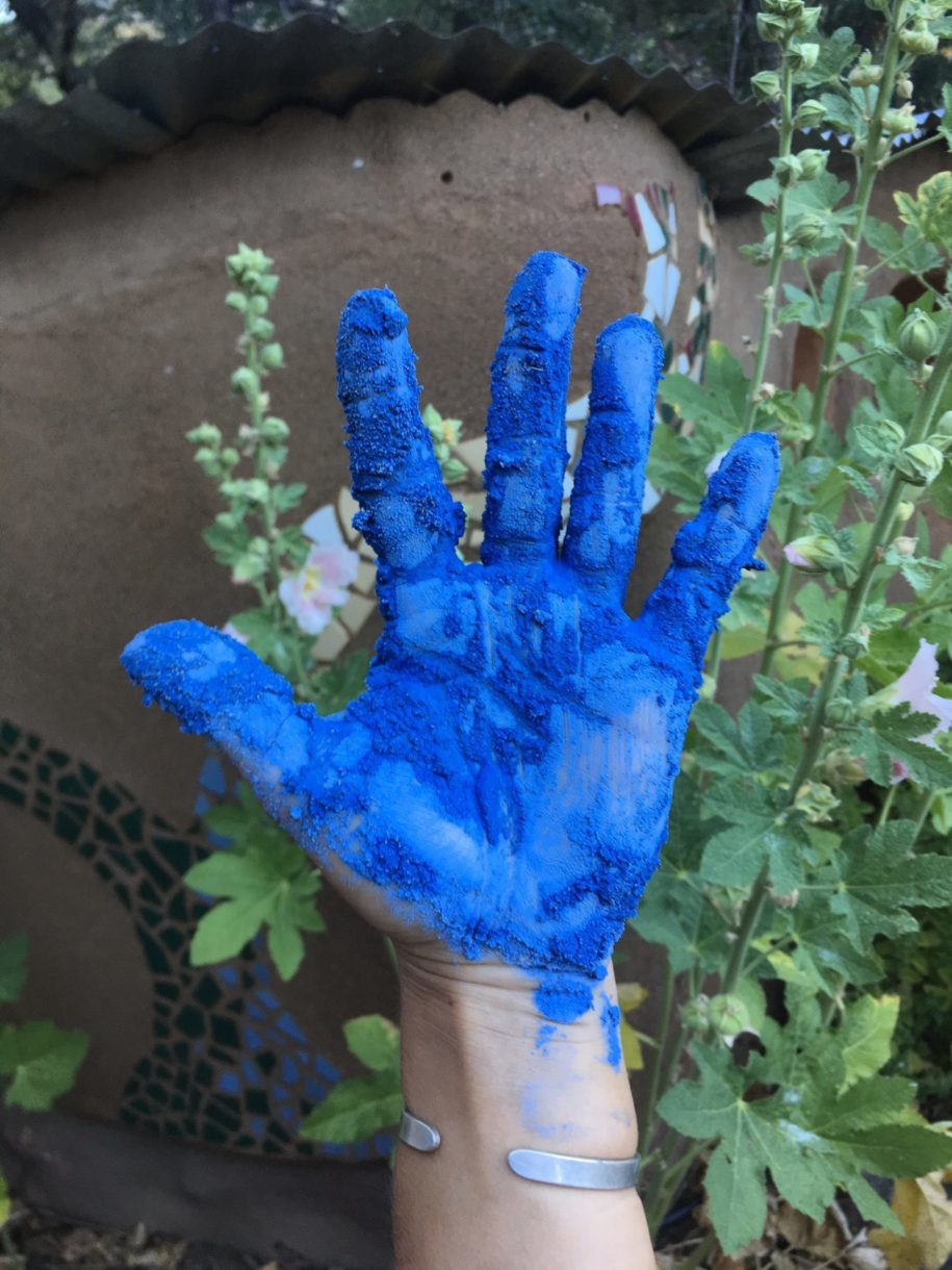 Blue hand