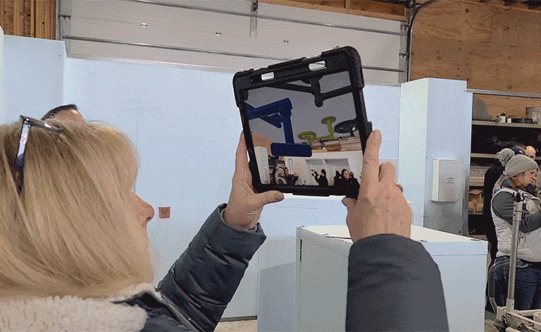 AR technology pared with full scale mocks ups allow users to understand the design in real time.
